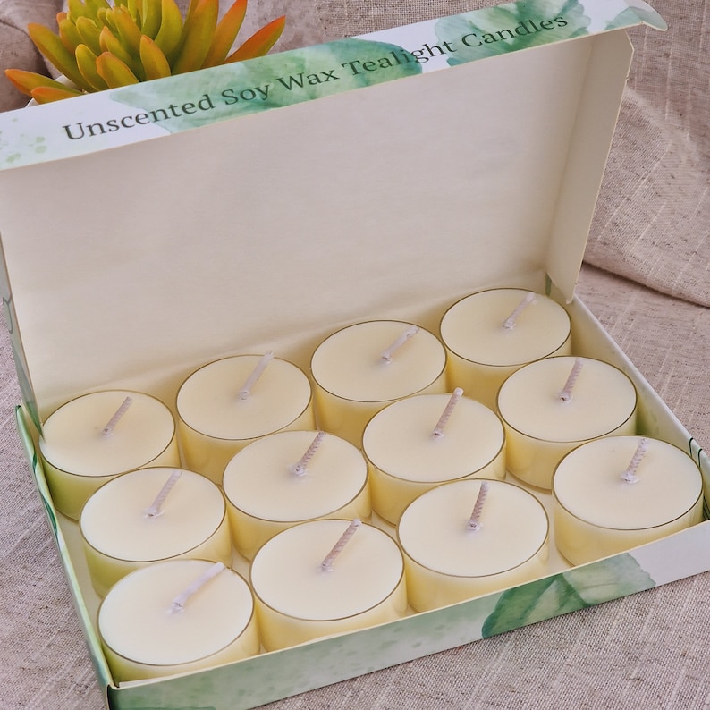 Unscented Soy Wax Tea Lights image 7