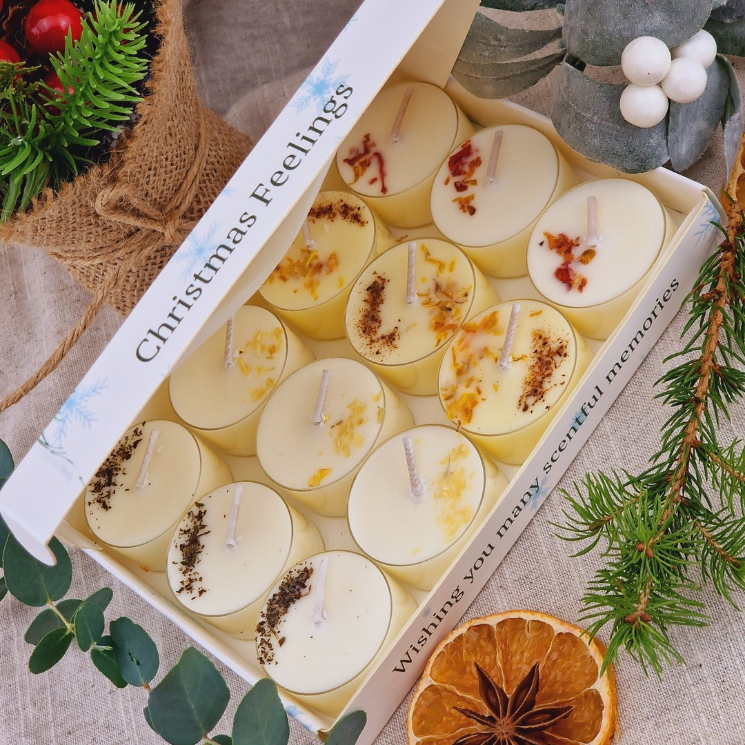 Christmas Feelings Soy Wax Tealight Candle Gift Box 12 Tealight Candles