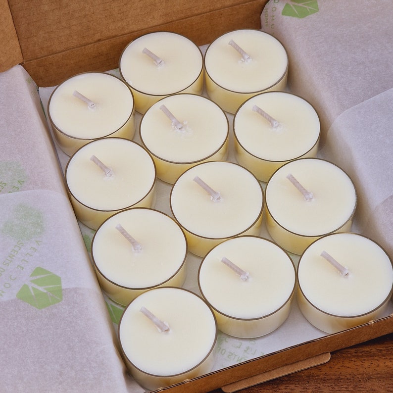 Unscented Soy Wax Tea Lights image 1