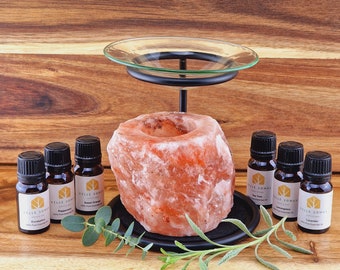 Himalayan Salt Lamp & 6 Essential Oils Gift Set