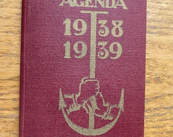 Small Vintage 1938/39 French Used School Diary Agenda Papers  Ephemera Crafting