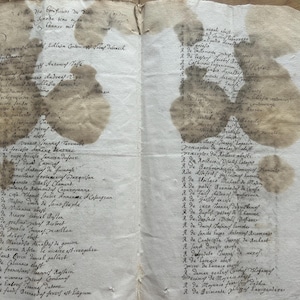 NUOVO STOCK STUPENDO Raro documento religioso ecclesiastico antico francese e latino del 1691 di 14 pagine, pergamena manoscritta, vecchia carta effimera
