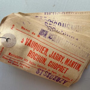 NIEUWE VOORRAAD Grote bundel vintage Parijs Franse verzendlabels kaarten oud papier kortstondig