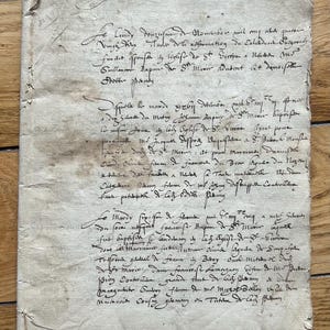 NUOVO STOCK Molto raro 1583 Genealogia Registri di Famiglia Antico Libro Francese Manoscritto Pergamena 32 Pagine Documenti Carta Vecchia