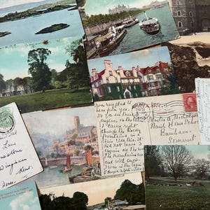 NEW STOCK Assorted Antique 1900’s Mixed Lot of English collection of  Scenic Postcards Handwritten Old Paper Ephemera