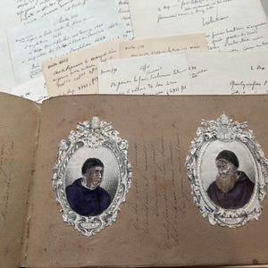 NEW STOCK Fabulous Small Antique Unique 1860’s French Poem Handwritten Notebook Book Extra Poems Paper Ephemera