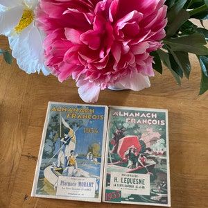 NEW STOCK Pair of Lovely Original Vintage French 1933 & 1934 Almanach Diary Agenda paper Ephemera Journal Accessory