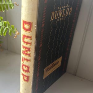 NOVO ESTOQUE Original Vintage Francês 1953 Dunlop Agenda Papel Usado Ephemera Diário Acessório