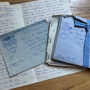 NUEVO STOCK Gran paquete de hermosas cartas de amor originales inglesas de la Segunda Guerra Mundial de la década de 1940, membretes familiares y papel para postales efímeras