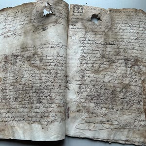 NUOVA splendida collezione Shabby del 1640 di 28 documenti antichi, fascicoli legali francesi, tutti i documenti scritti a mano, effimeri, artigianato, arte, album di ritagli