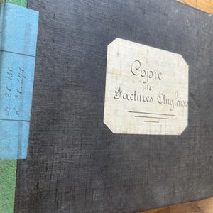 NUEVO STOCK Inglés Vintage Grande 1896 Francés Champagne Copia Cartas Diario/Agenda/Cuentas/Libro Mayor/Cartas Libro de Copias Papel Cebolla