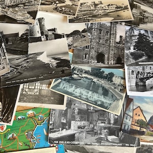 NEW STOCK Assorted 60 Mixed 1950’s Lot of English collection of  Scenic Postcards Handwritten Old Paper Ephemera