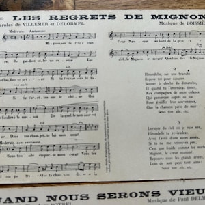 NEW STOCK 4 Vintage French Musical Score Postcards Old Ephemera