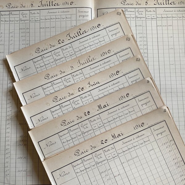 Antique Ledger Lot Etsy