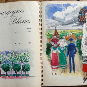 STOCK NEUF 1954 Guide des Grands Vins du Guide français des vins avec des illustrations à l'aquarelle par Van Dongen Paper Ephemera
