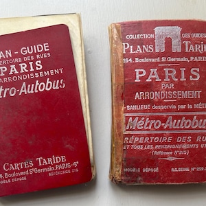Paar Vintage kleine französische Souvenir-Buch von Paris mit Karten Papier Ephemera Craft Scrapbook