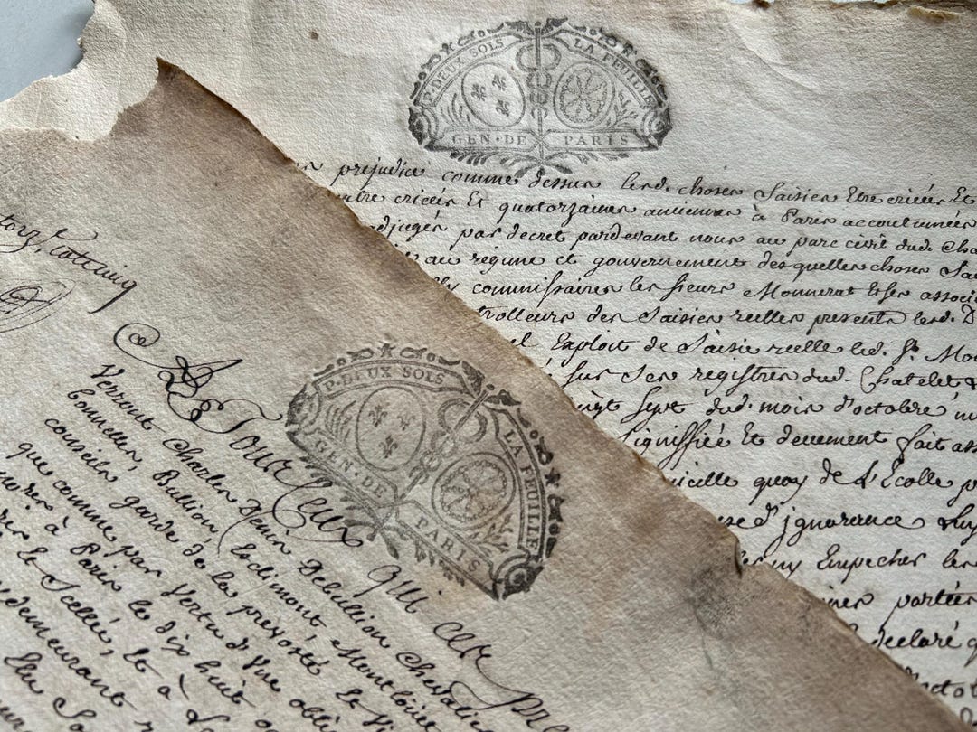 NEW STOCK 1700’s Antique Rare French 11 Pages Large Paged Parchment