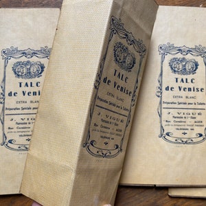 Novo estoque adorável francês vintage farmácia produtos de higiene pessoal perfume talco de venise caixas de cartão artesanato projeto colo livro jornalling.