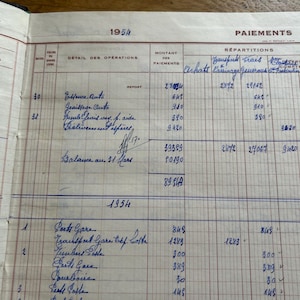 NUOVI STOCK Anni '50 Grandi registri contabili francesi usati Libri contabili Giornali Documenti extra 320 pagine più carta effimera