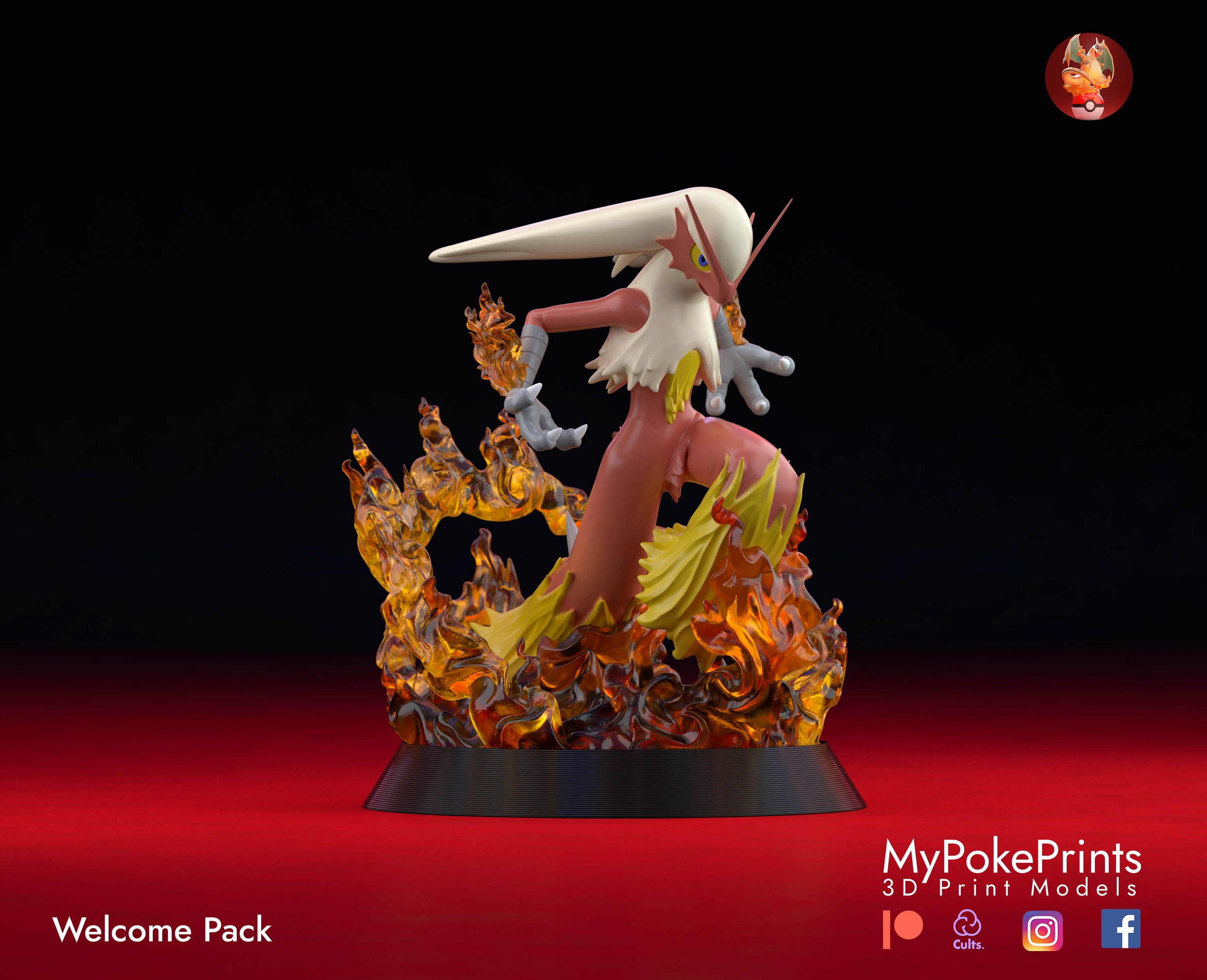 STL file Pokemon all fire starters diorama 🐉・3D printing model to  download・Cults