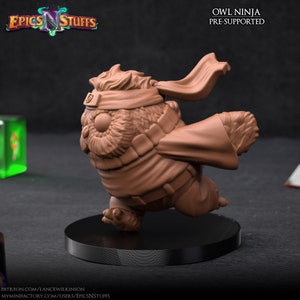 Owlkin Ninja • Cute monsters • Epics &#39;N&#39; Stuffs • 3D Printed 32mm TableTop Miniature