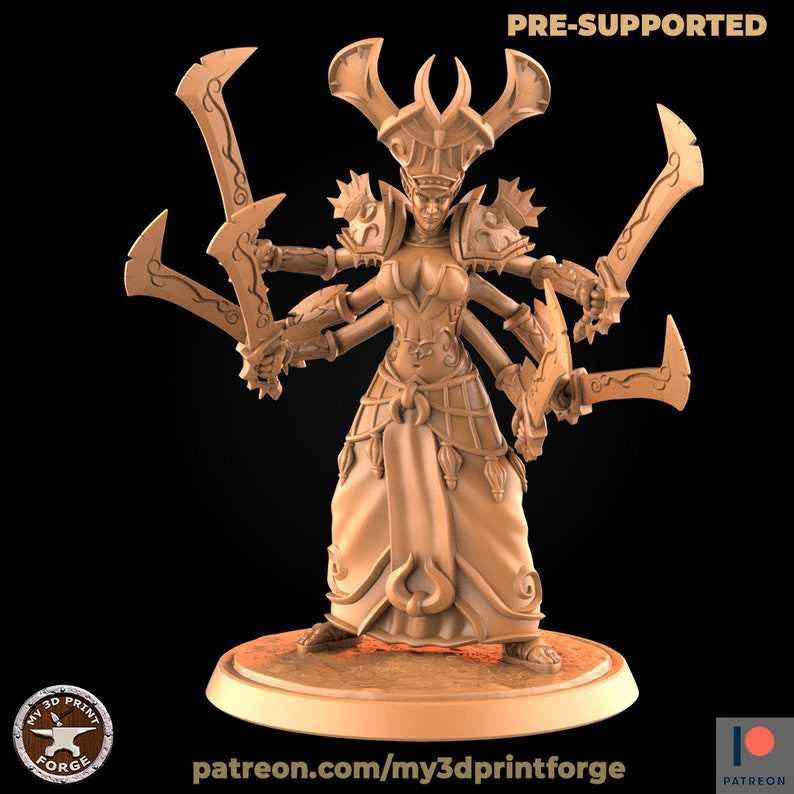 Demon Mother Shahraz 50mm base Black Temple My 3D Print Forge 3D Printed 32mm TableTop Miniature zdjęcie 3