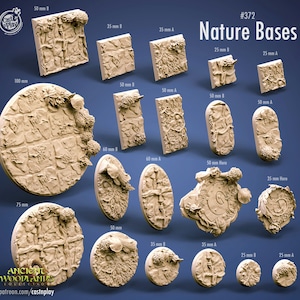 Nature Bases #372 • Ancient Woodlands • Cast &#39;n Play • 3D Printed 32mm TableTop Bases