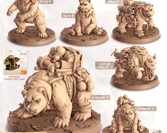 Izzy - The Grizzly Bear • Cast &#39;n Play • Cornelia&#39;s Companions • 3D Printed 32mm TableTop Miniature