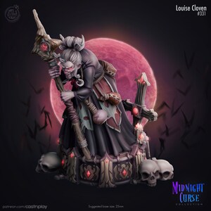 Louise Cloven #331 • Midnight Curse • Cast &#39;n Play • 3D Printed 32mm TableTop Miniature