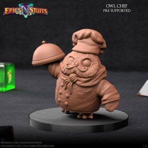Owlkin Chef • Cute monsters • Epics &#39;N&#39; Stuffs • 3D Printed 32mm TableTop Miniature