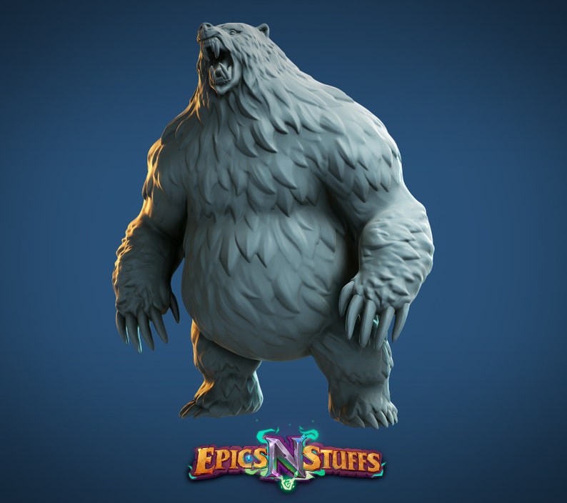 Grizzly Bear Epics 'N' Stuffs 3D Printed 32mm TableTop Miniature image 1