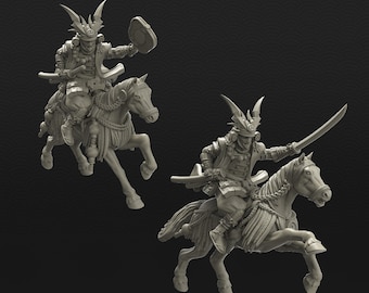 Daimyo Samurai Lord Cavalry • Samurai Cavalry • Kyoushuneko Miniatures • 3D Printed 32mm TableTop Miniature