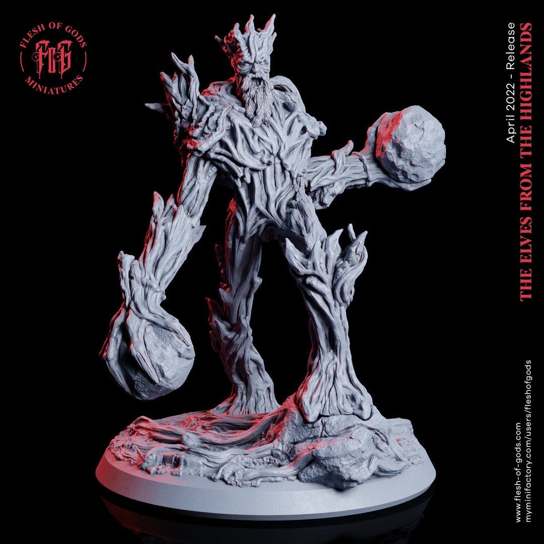 Treant - 75mm Base • the Elves From the Highlands • Flesh of Gods • 3D ...