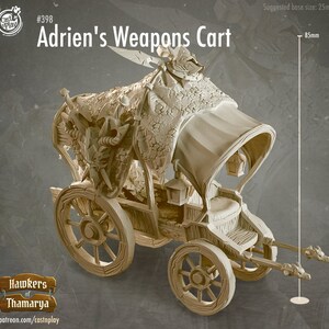 Adrien's Weapon Cart #398 • Hawkers of Thamarya • Cast 'n Play • 3D Printed 32mm TableTop Miniature