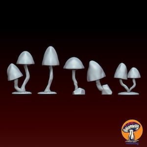 Basing Mushroom - Coprinellus Micaceus (20 pieces) • MiniBasing • 3D Printed 32mm TableTop Miniature
