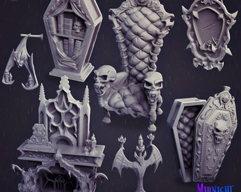 Castle Props #340 • Midnight Curse • Cast 'n Play • 3D Printed 32mm TableTop Scenery