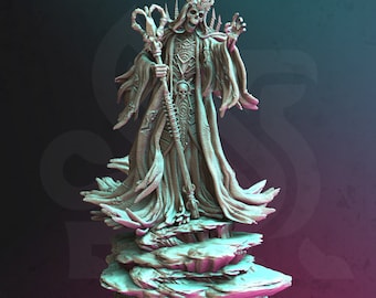 Kelathar – The Immortal Lich • Undead Uprising • DM Stash • 3D Printed 32mm/75mm TableTop Miniature