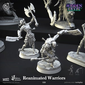 Gereanimeerde Krijgers • Verborgen Crypte • Cast &#39;n Play • 3D Geprinte 32mm TableTop Miniatuur