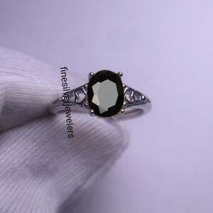 Dainty Black Onyx Ring, 2 cts Oval Black Onyx Ring, Goth Ring, Sterling Silver, Black Gemstone Ring, Solitaire Ring