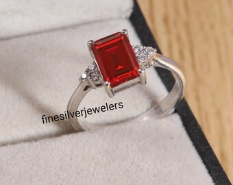 Vintage Rubin Ring, Echter Rubin Ring, Juli Geburtsstein, Stapelring, Minimalistische Ring, Weihnachtsgeschenk, Frauen Tagesgeschenk