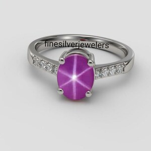 Genuine Lindy Pink Star Ring for Women Pink Star Ring in 925 Sterling Silver