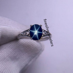 Genuine Lindy Blue Star Ring for Women Blue Star Ring in 925 Sterling Silver