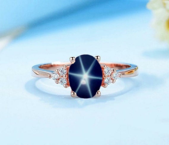 Vintage Blue Star Ring in 925 Sterling Silver Lindy Blue Star | Etsy