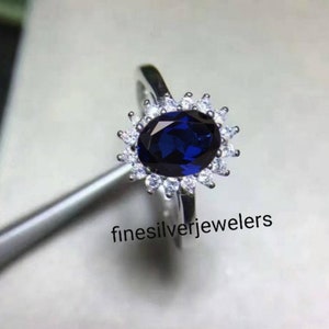Promise Rings Sapphire Silver Rings Sterling Silver Rings September Birthstone Customized Rings