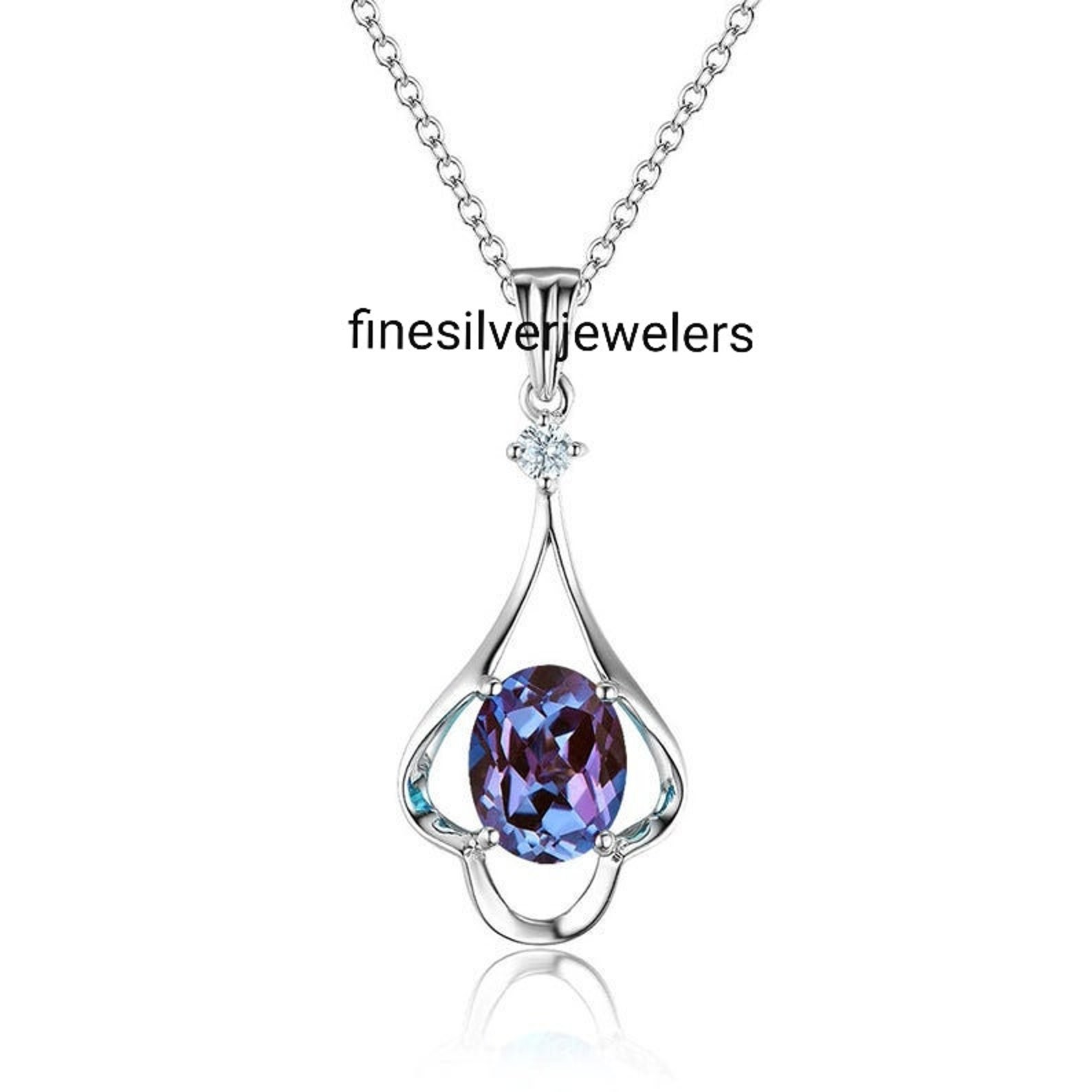 Unique Alexandrite Necklace for Women Color Changing Gemstone Etsy