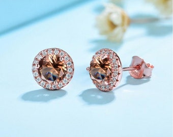 Studs Sultanite Earring-Sultanite Gemstone-925 Sterling Silver-For Women-Engagement Earring-14K Rose Gold Studs-Wedding Anniversary Gift