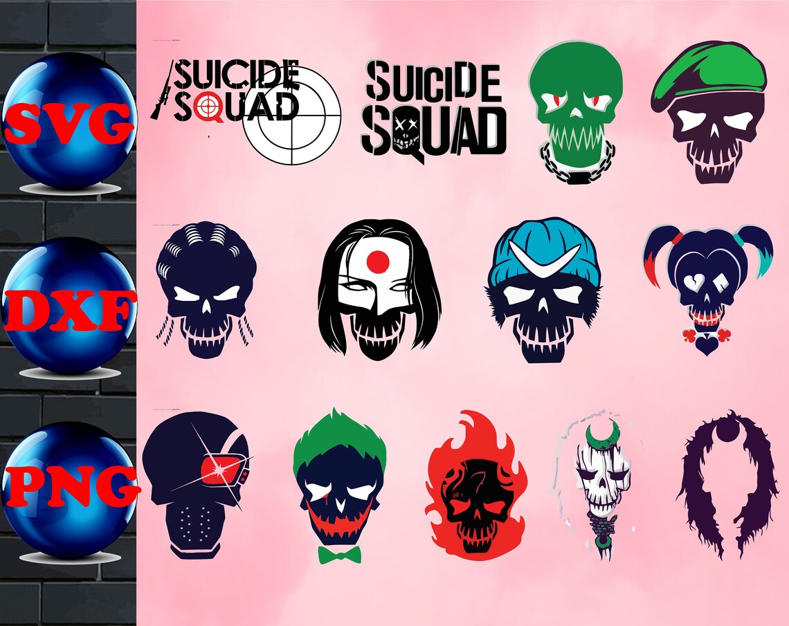 Suicide Squad Svg Suicide Squad Skull SVG PNG DXF for Cut | Etsy