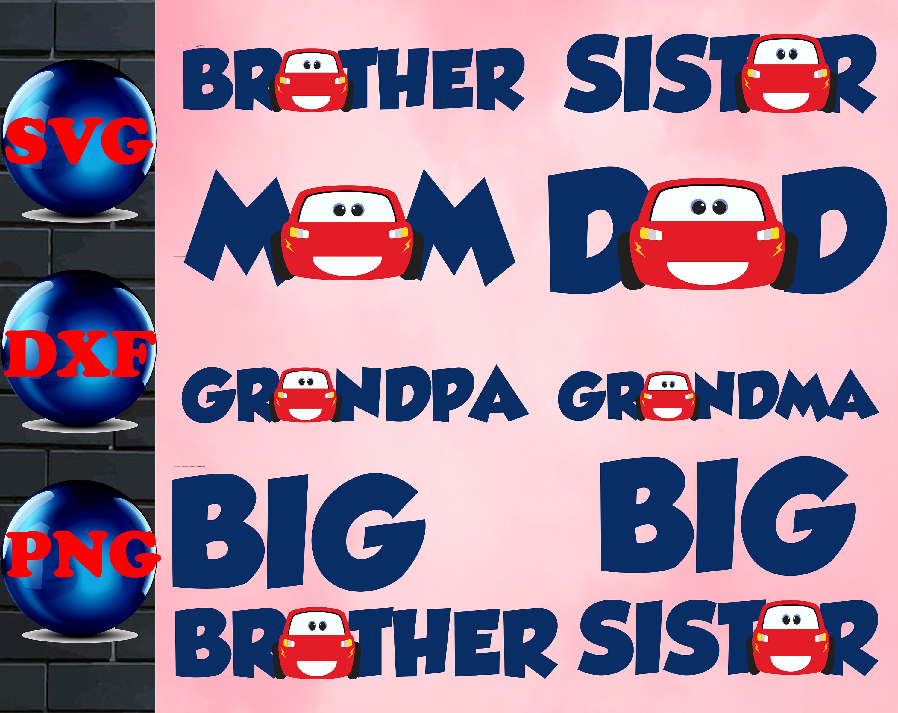 Download Lightning McQueen Family SvgDisney Cars Bundle SVG PNG DXF ...
