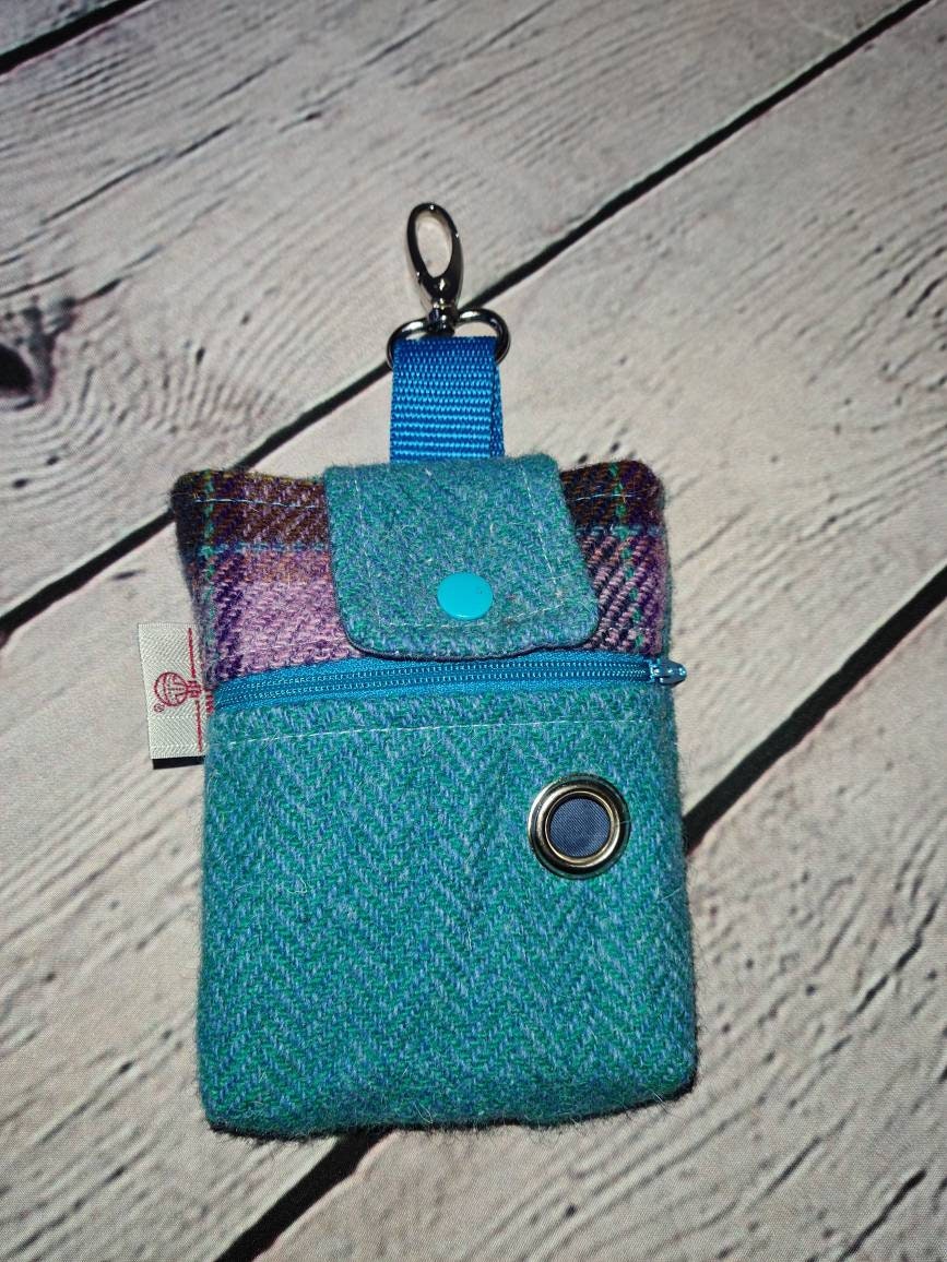 Poochie Pouches Dog Poo bag and treat pouch Harris Tweed Etsy