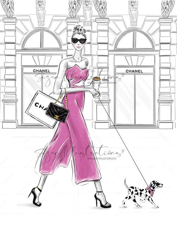 Fashion Illustration Chanel Art Chanel Print Fashion Wall Art 